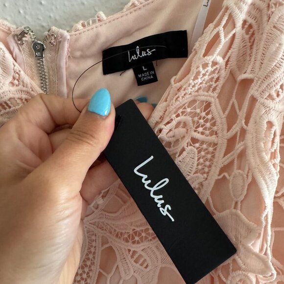 NWT Lulus Briarwood Blush Pink Lace Ruffled Midi Dress - Picture 7 of 10